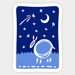 White sheep in the night Sticker